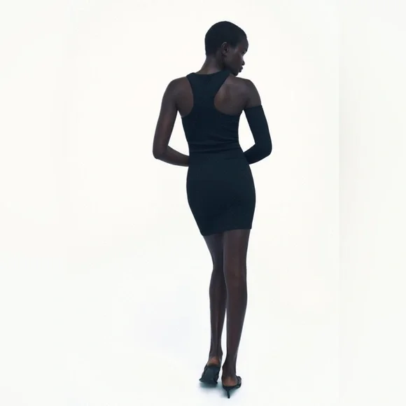ZARA One Sleeve Seamless Mini Dress - Picture 3 of 10